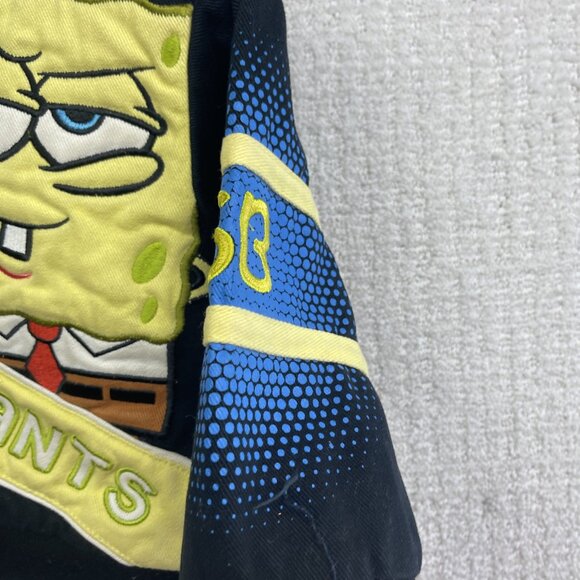 Vintage JH Design x Spongebob Nickelodeon Nascar Jacket Kids 3T Black / Yellow - Picture 13 of 15